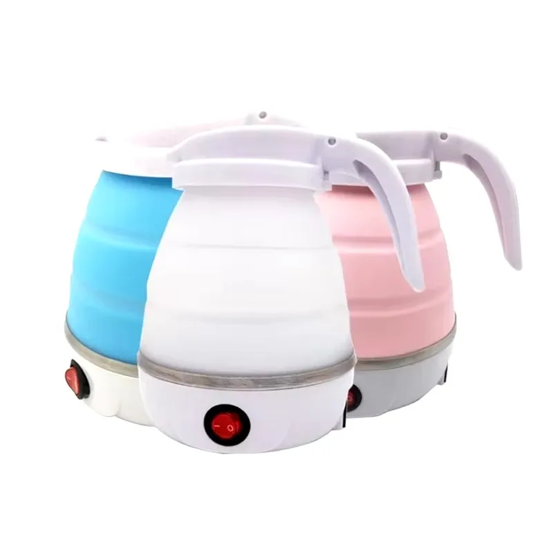 0.6L Mini Folding Kettle Portable Water Heater 600W Silicone Leakproof Electric Kettle Travel Household FoldableKitchenAppliance 6