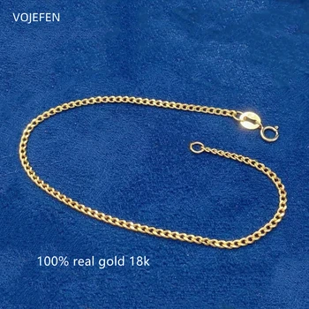 VOJEFEN 18K Cuban Chains Bracelet Jewelry for Womens Original AU750 Real Gold Luxury Personalized Designer Jewellry Certificate