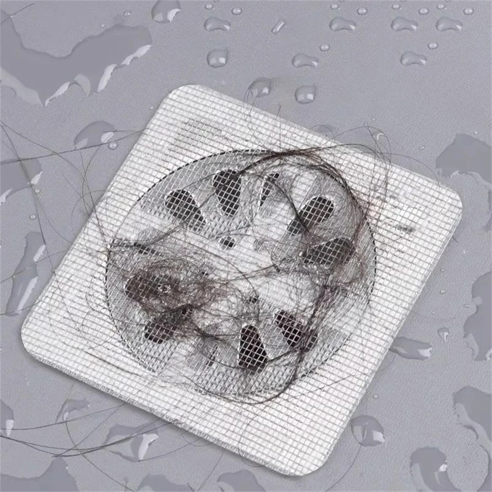 6pcs Drain Filter Hair Catcher Sticker Disposable Shower Hair Stopper Durable Mesh Floor Sink Filter floor drain filter