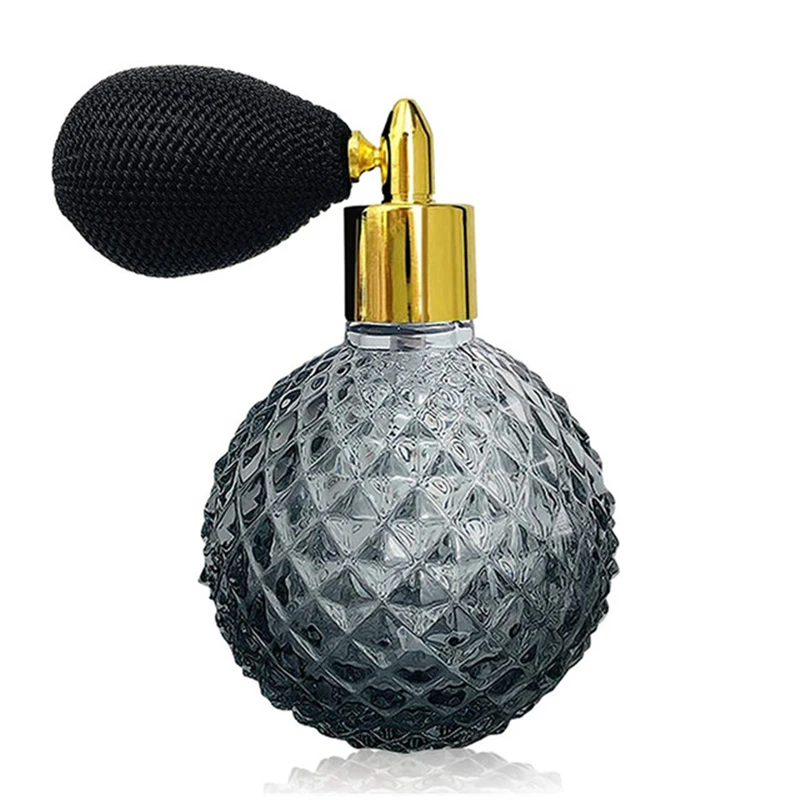 

100ml Crystal Art Vintage Style Empty Refillable Perfume Atomizer Long Tassel Spray Bitter Bottle With Air Bag
