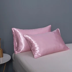 Luxurious Mulberry Silk Pillowcase - Silky Softness in Standard Queen Size - USA Full(20x26 inch) (1pcs Pink)