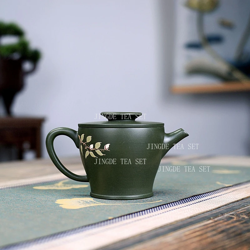 280ml Earthenware Pot of Yixing Bauhinia Flower Hanwa Pot Chinese Style Tea Pot High End Kung Fu Tea Set for Household Use