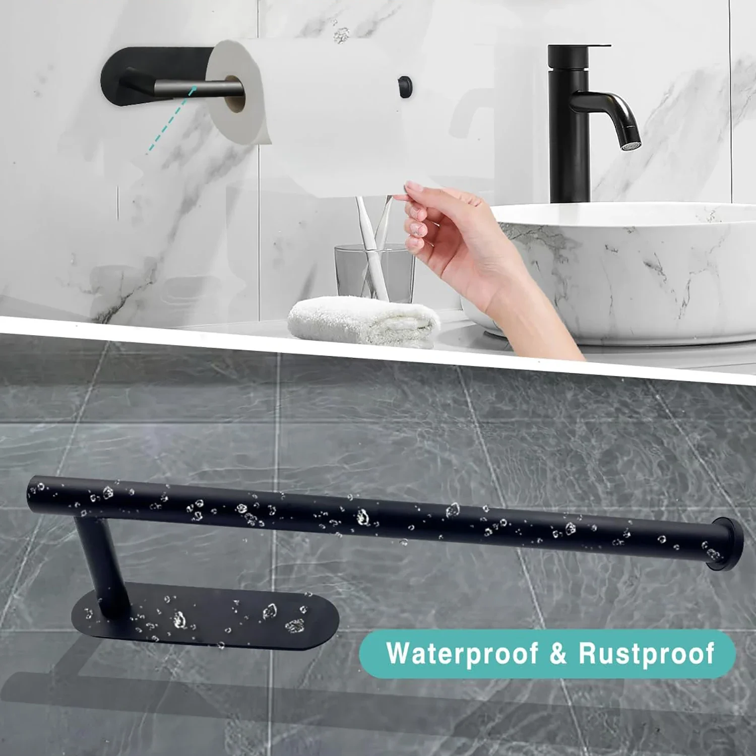 Paper Towel Holder Kitchen Paper Towel Holder Adhesive Tissue Hanger Toilet Roll Paper Dispenser Cabinet Storage Napkin Rack Bathroom Accessories