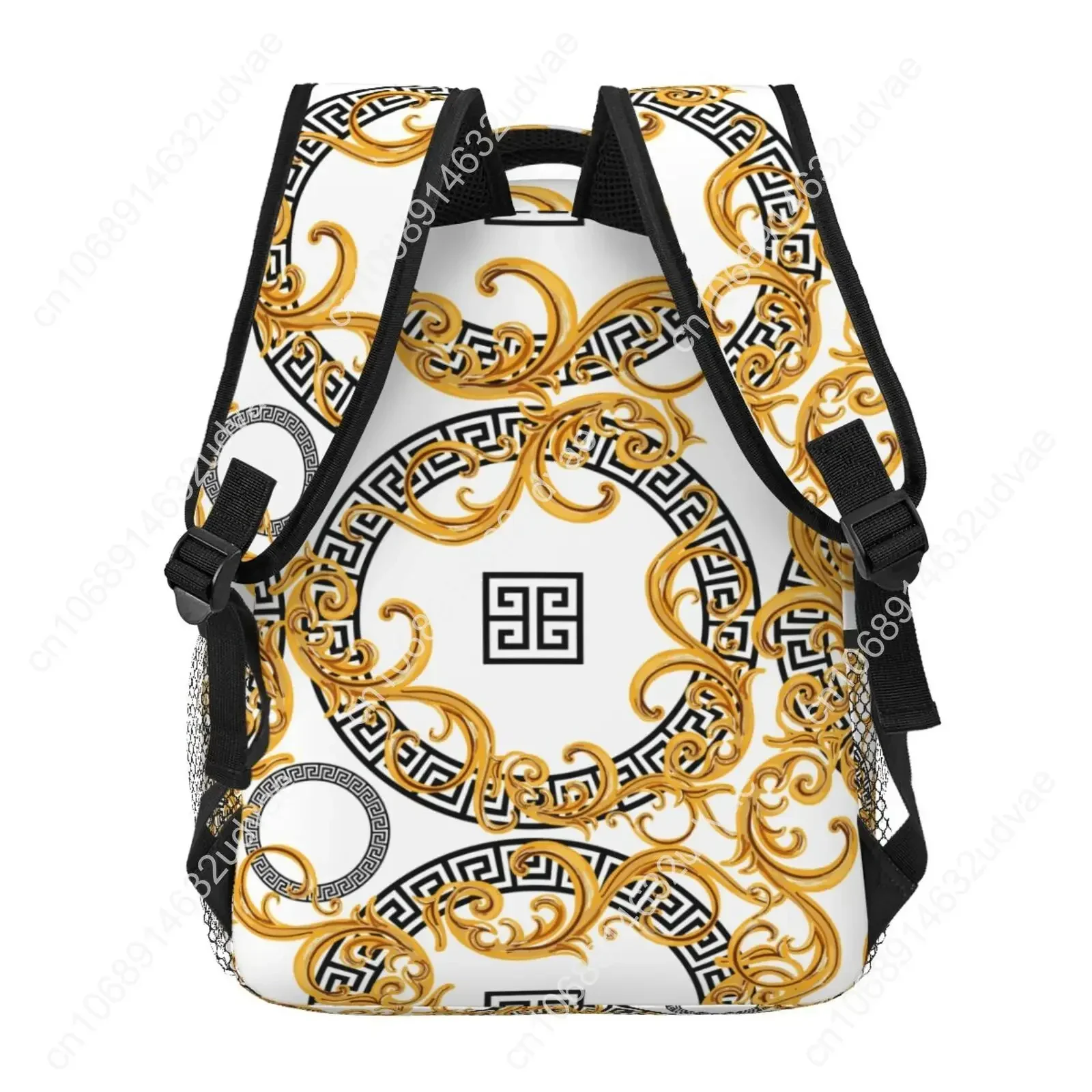 Female Backpack  Women Golden Baroque Backpack College School Bagpack Travel Shoulder Bags For Teenage Girls