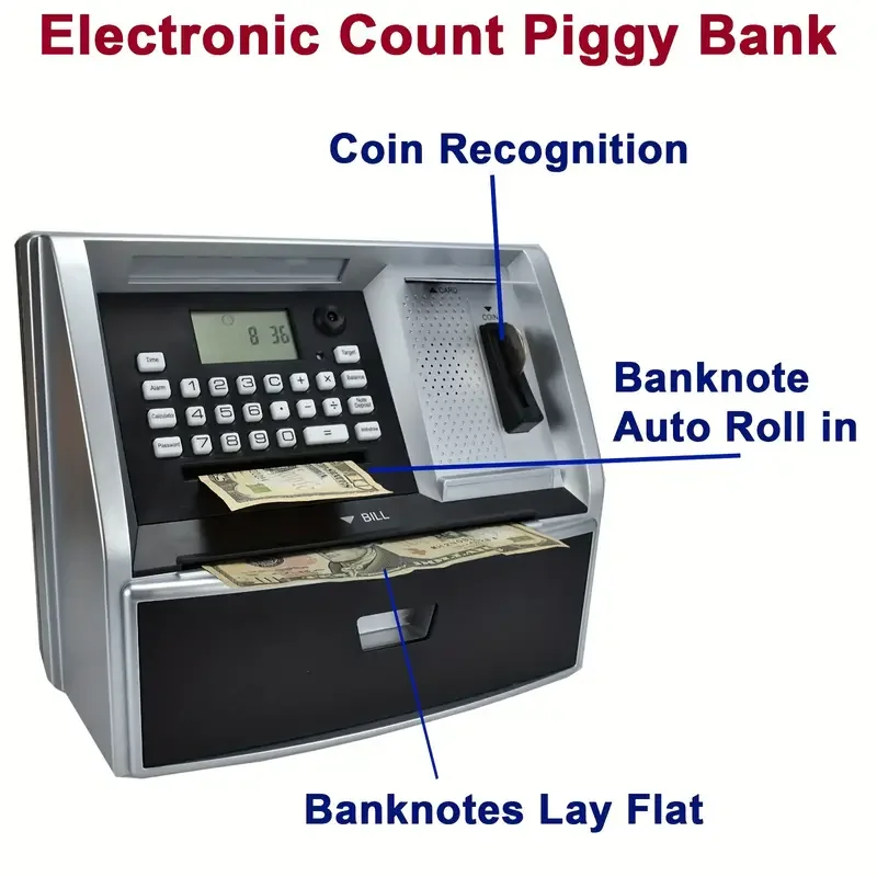 ATM Piggy Bank Password Piggy Bank Electronic Kids Piggy Bank Voice Money Box Toy Best Gift For Birthday Christmas Boys Girls 6