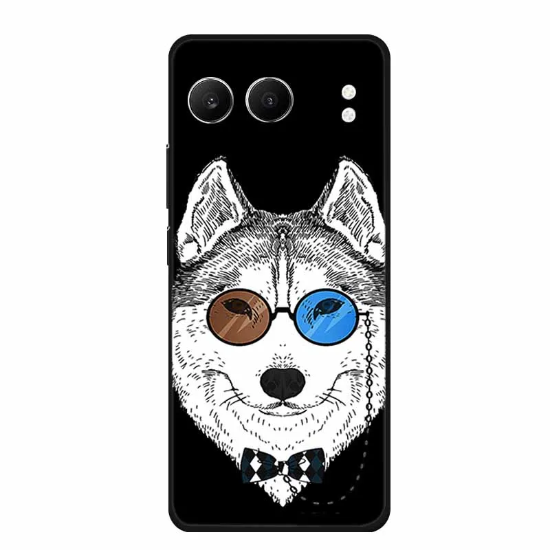 Cute Cartoon Cat Black Silicone Soft Back Cover Case