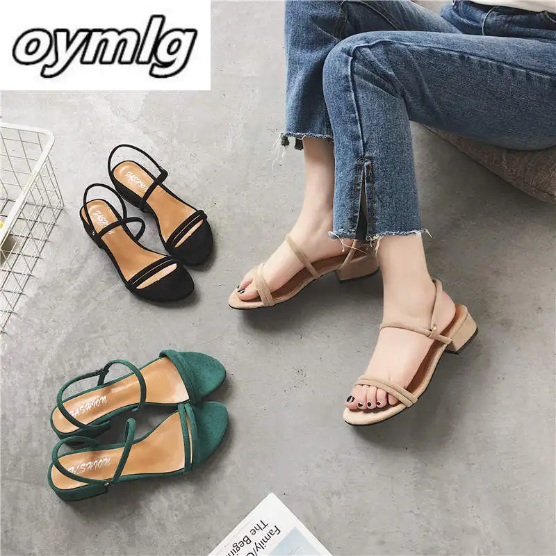 Women Sandals Flat Outdoor Sandals Foot Ring Straps Roman Low Slope Low Heel