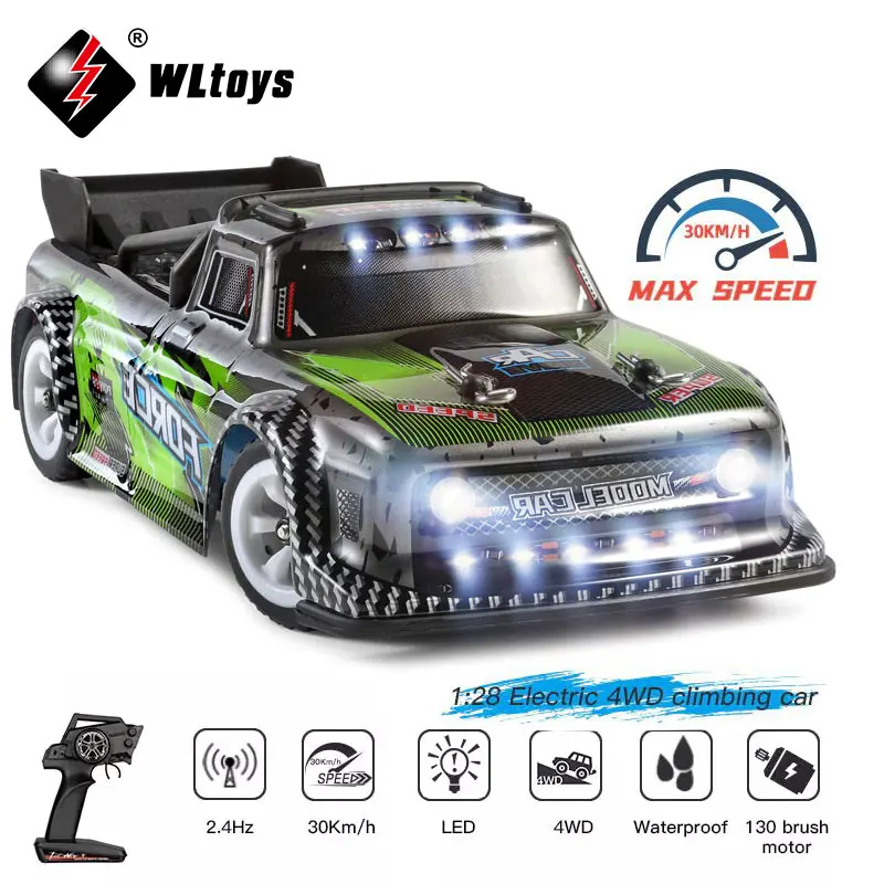 Wltoys 284131 Mini 4WD RC Drift Car Electric Short Truck Alloy Base Model  Toy with Light