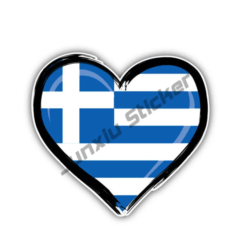 Creative Stickers Greece Flag Decal I Love Greece Sticker Greece Map Decal Premium Quality Vinyl Decal Car Accessories KK13cm