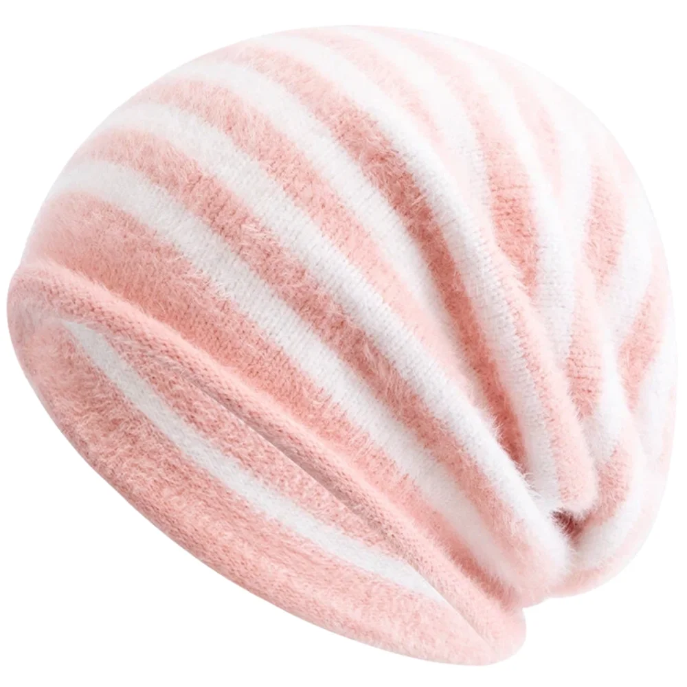 Heißer Verkauf Mode Frau Slouchy Beanie Casual Streifen Design Y2K Winter Hüte Für Frauen – Detail 19