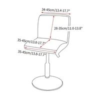 Pu Leather Bar Chair Cover Elastic All-inclusive Office Chair Slipcovers Waterproof Short Back Chairs Protector Case Home Decor 2