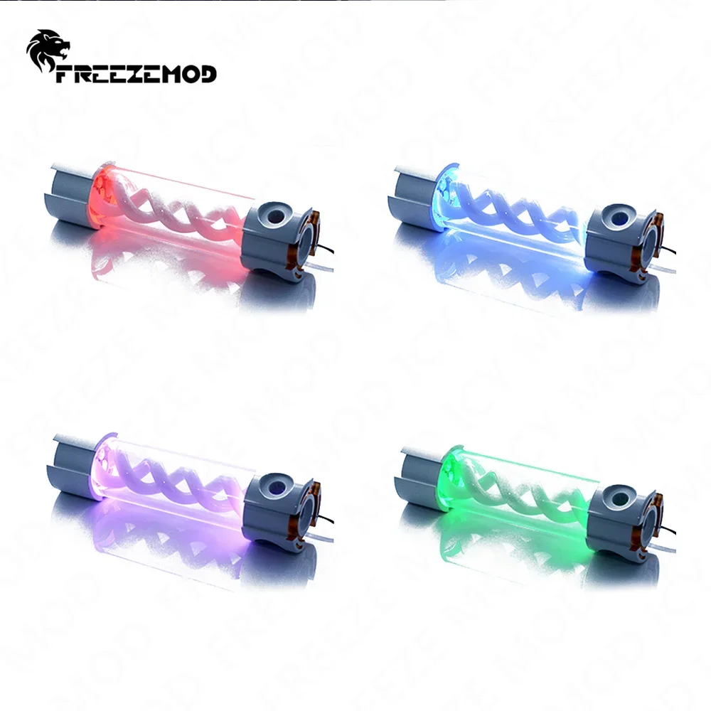 Zemod-autônomo Argb Dna Cilindro Tanque de Água Reservatório Rgb 50 mm 5v3pin t Virus Espiral Descarregador Bolha Ysx-tbda - Imagem 2