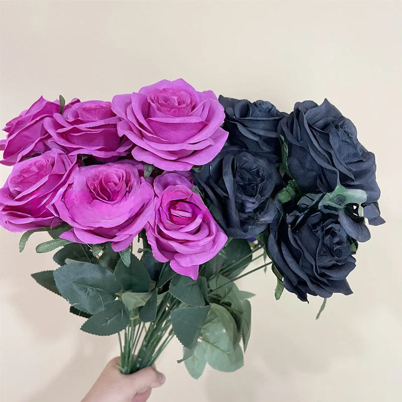Exquisite Dutch Rose Bridal Bouquet - Elegant Artificial Floral Decoration for Weddings, Home Decor, and Photography Props
