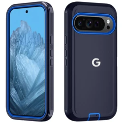 Heavy Duty Armor Shockproof Case with Wireless Charging Compatibility and Anti - Drop Protection - Google Pixel 8 (Dark blue)