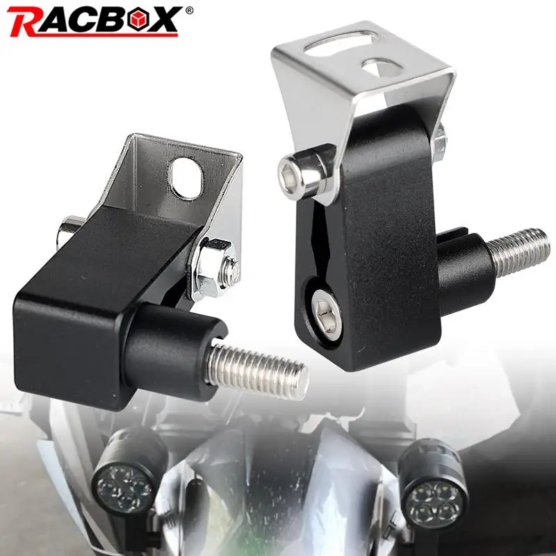 JFG RACING - 2 Fari Supplementari Per Moto Universali, Proiettori A Led Con Staffe Regolabili, Luce Bianca, In Alluminio, Per Manubrio O Paraurti - 2