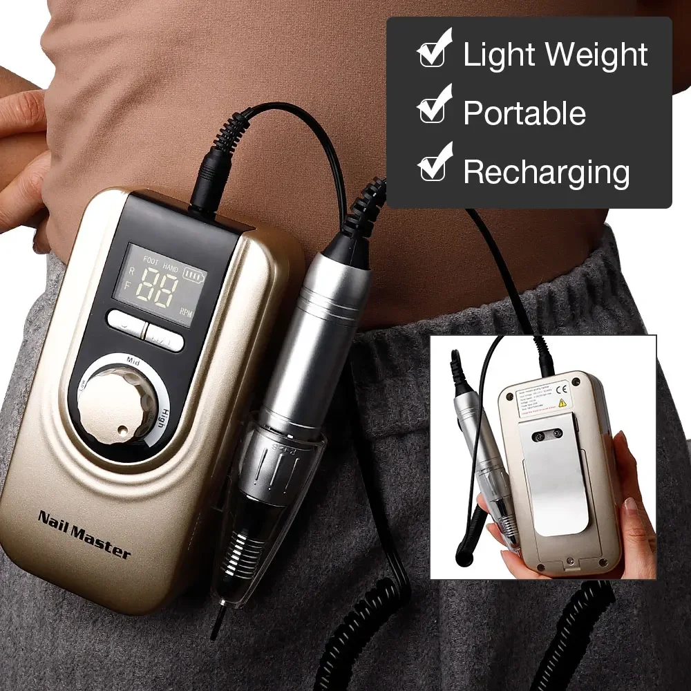 35000RPM Portable Nail Drill Manicure Set Nail File Polishing Pen Nail Sanding Grinding Machine For Carving Art Model Jewerl