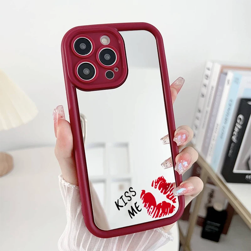Sexy Girl Red Lips Mirror Phone Case