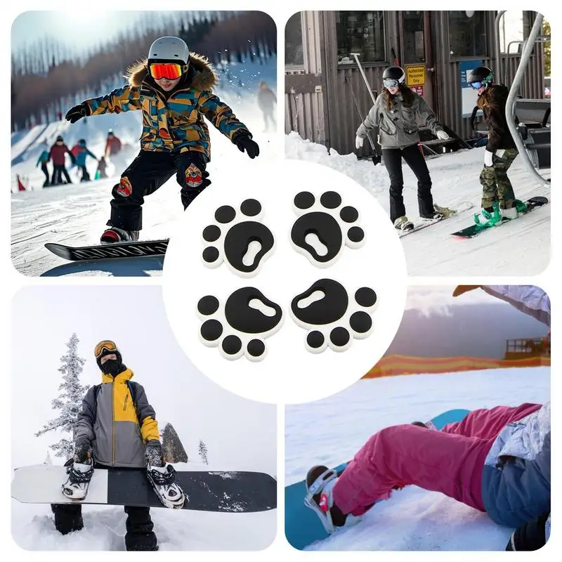 4pcs Snowboard Deck Pads High quality soft rubber material Anti-slip stickers Not easy to break deform Durable Exquisite fitting 5