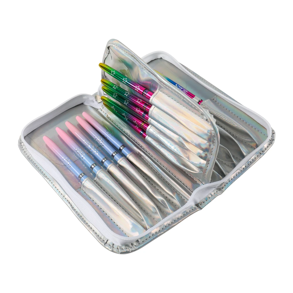 Nail Brush Holder Storage Case Bag Cosmetic Pen Pink Makeup Manicure