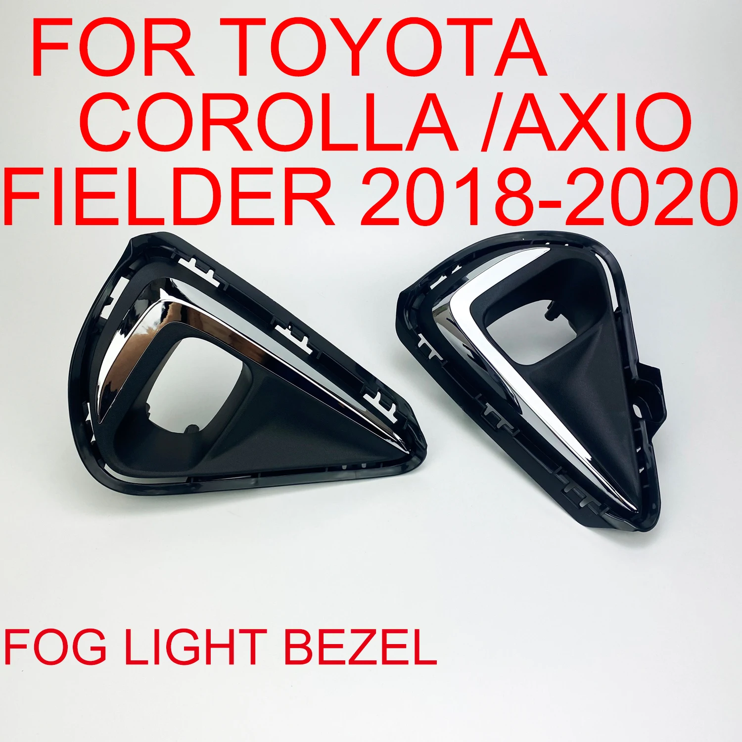 

Передний бампер, противотуманные фары, рамка, ободковая Крышка для Toyota Corolla Axio Fielder 2018 2019 2020, правая + левая сторона, хром