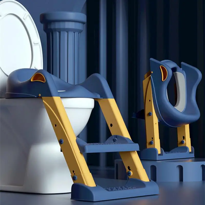 

Children Toilet Seat Stair Style Children's Toilet Children Potty Safe Seat Folding Rack Step Stool Child Step Toilet Seat Ring