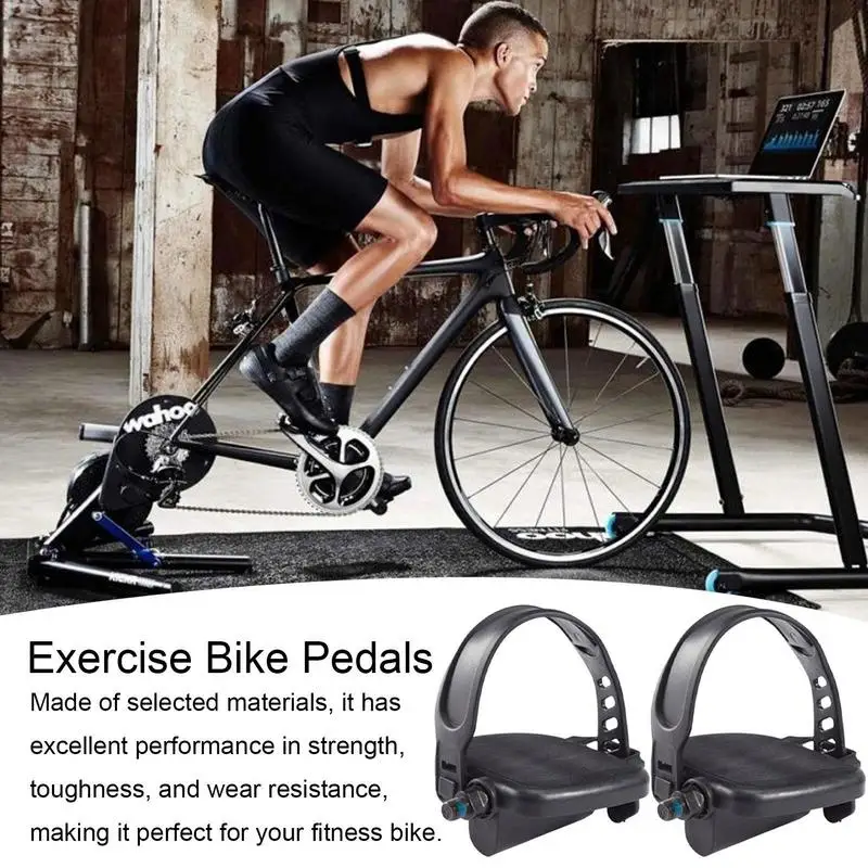 Indoor Bike Pedal Adjustable Stationary Bike Pedals Replacement Non-slipStationary Pedals Replacement Bicycle