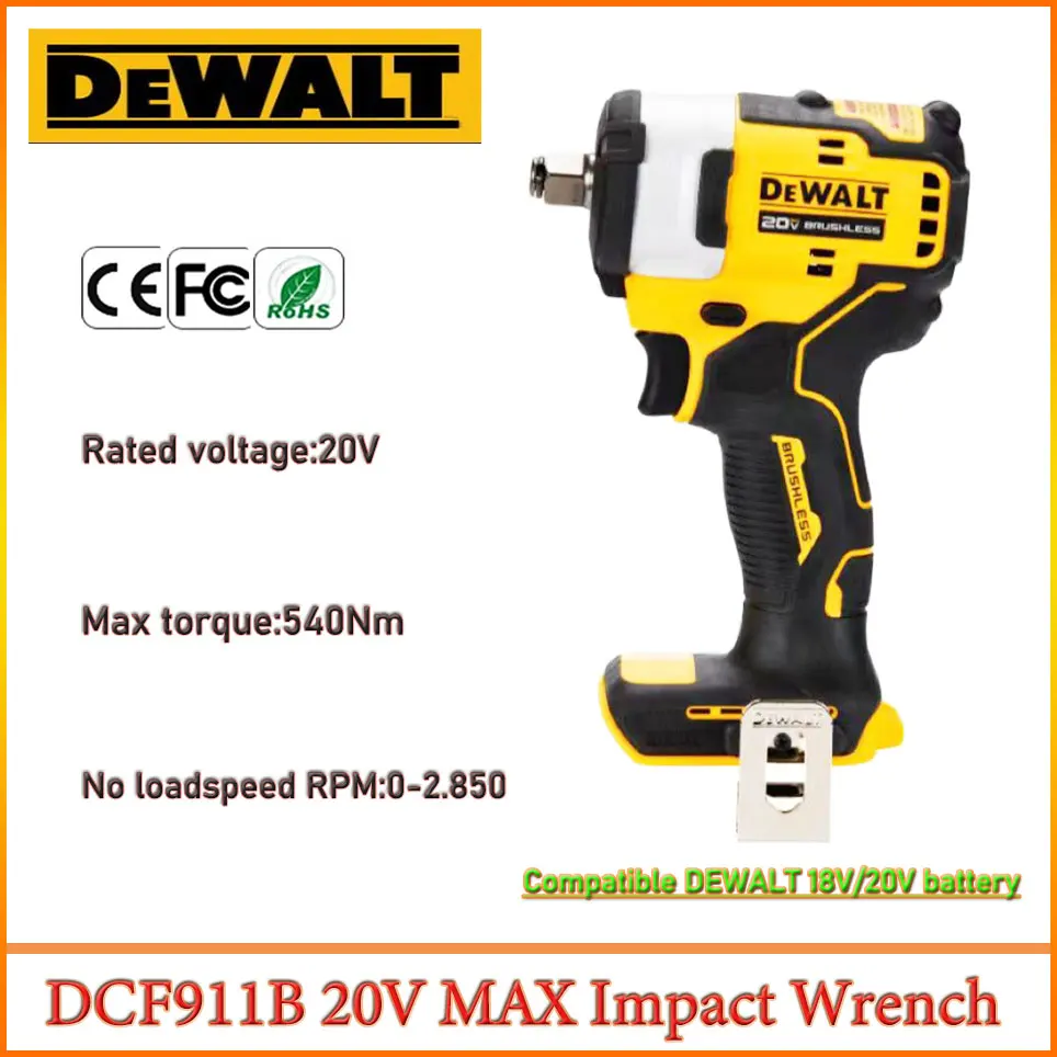 Dewalt 20v Dcf911b Max Impact Wrench 1/2" High Torque Dcf911 Cordless