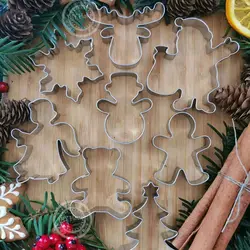 1PC Christmas Biscuit Mould Santa Clause/Snowman/Tree Cookie Cutters DIY Baking Tools for Navidad Party Home Decoration Supply