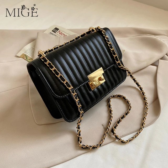 New Korea Style Shoulder Bag Fashion Chain Strap Crossbody Bags For Women  Small Square Handbags And