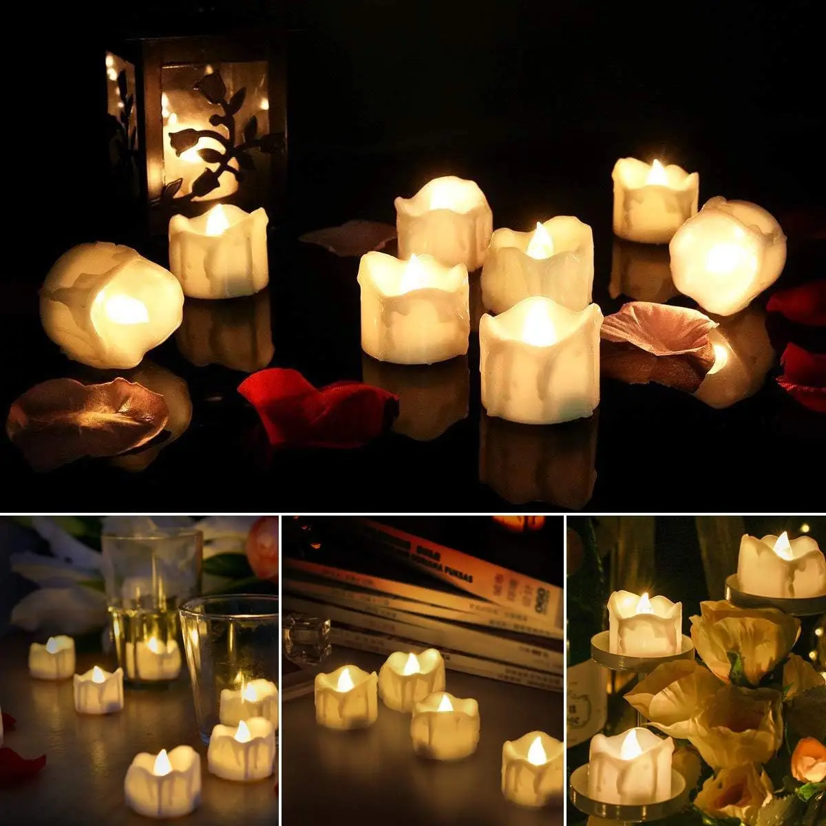 Battery-Operated LED Flickering Candles - Warm Ambiance Lighting Pack