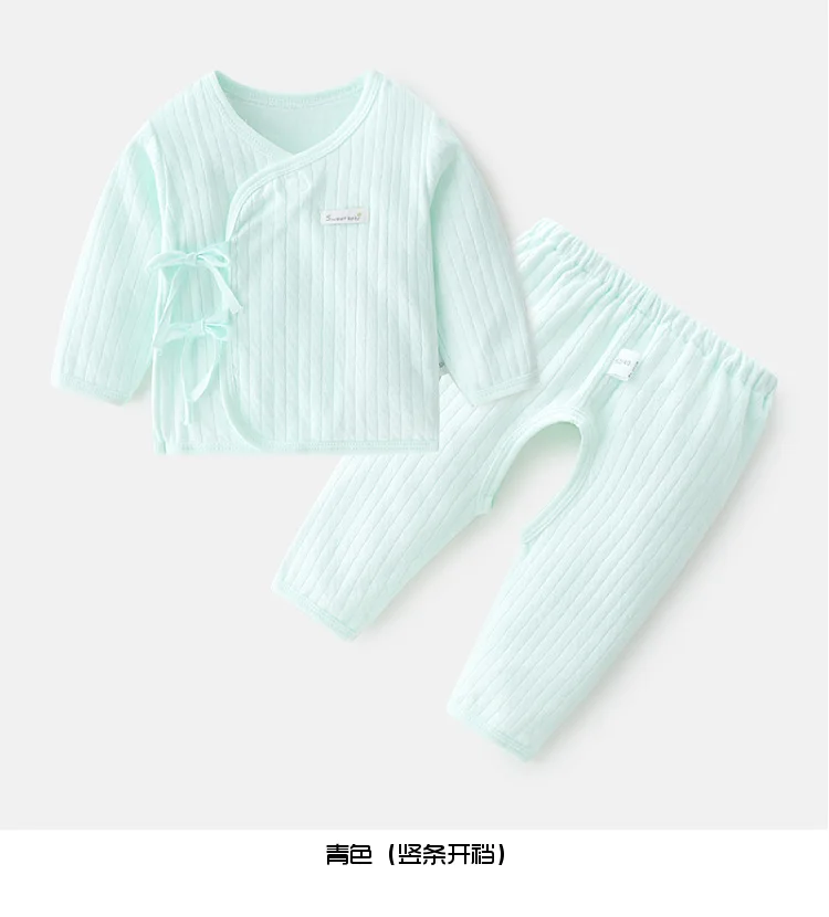 2Piece Spring Newborn Clothes 0 3 Months Underwear Solid Cute Cotton Tops+Pants Baby Costume Infant Girl Boy Clothing Set BC2254