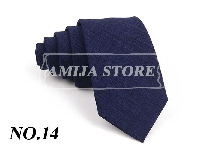 27 Farben feste Baumwolle Krawatte für Mann Hochzeit 6,5 cm dünne dunkelorange Koralle grün Krawatte Party Smoking Krawatte Geschenk Krawatte Zubehör – Detail 17