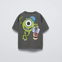 Black Tees Printing Tops Baby Summer Wear Cartoon Short Sleeve T Simple Cute Loose Bottoming Shirt Kids Thin Pure Cotton Costume 1