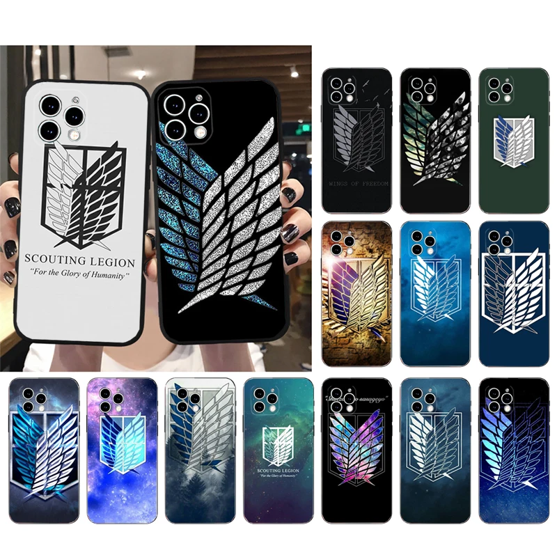 

Phone Case For iphone 15 14 Pro Max 13 12 11 Pro Max XS XR X 12mini 14 Plus SE Anime Japanese attack on Titan Case Funda