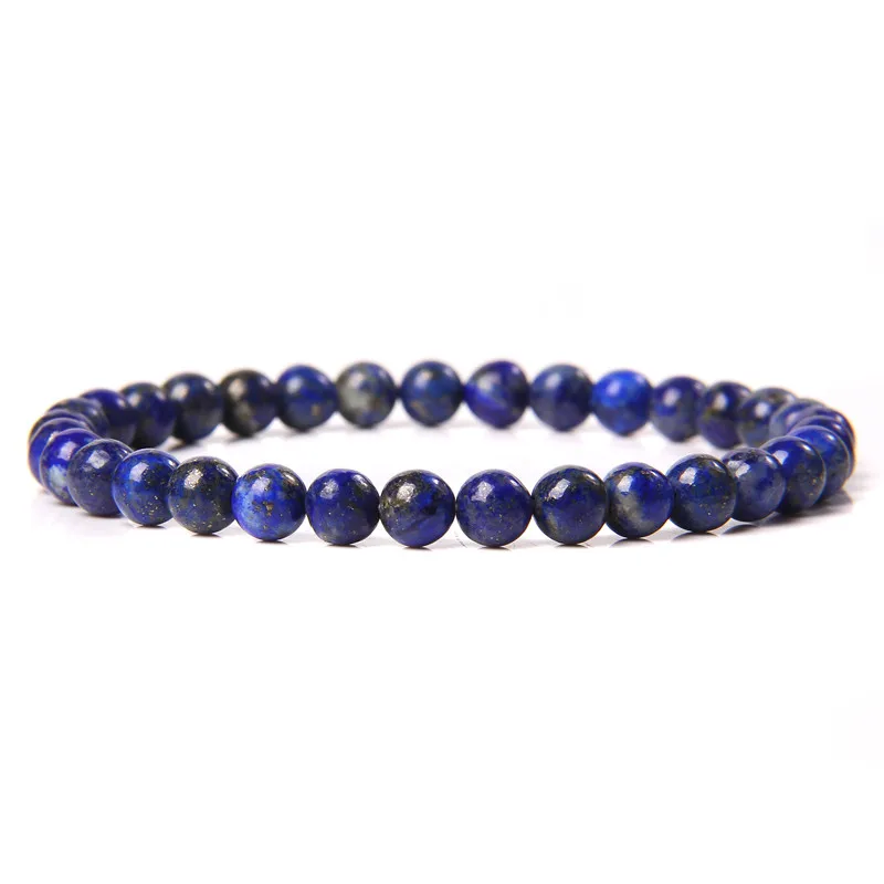 Natural Stone 6mm Beads Bracelet for Women Men Blue Apatite Lapis Lazuli Agates Turquoises Beaded Bracelets Healing Jewelry Gift