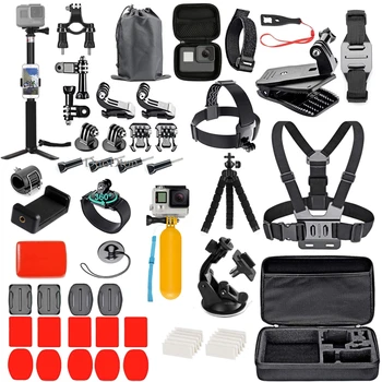 Kit d'accessoires de caméra d'action pour Gopro Hero13, 12, 11, 10, Xiaomi Yi, Insta360 Bery Case, Selfie Stick, Moto, Sangle de montage 1