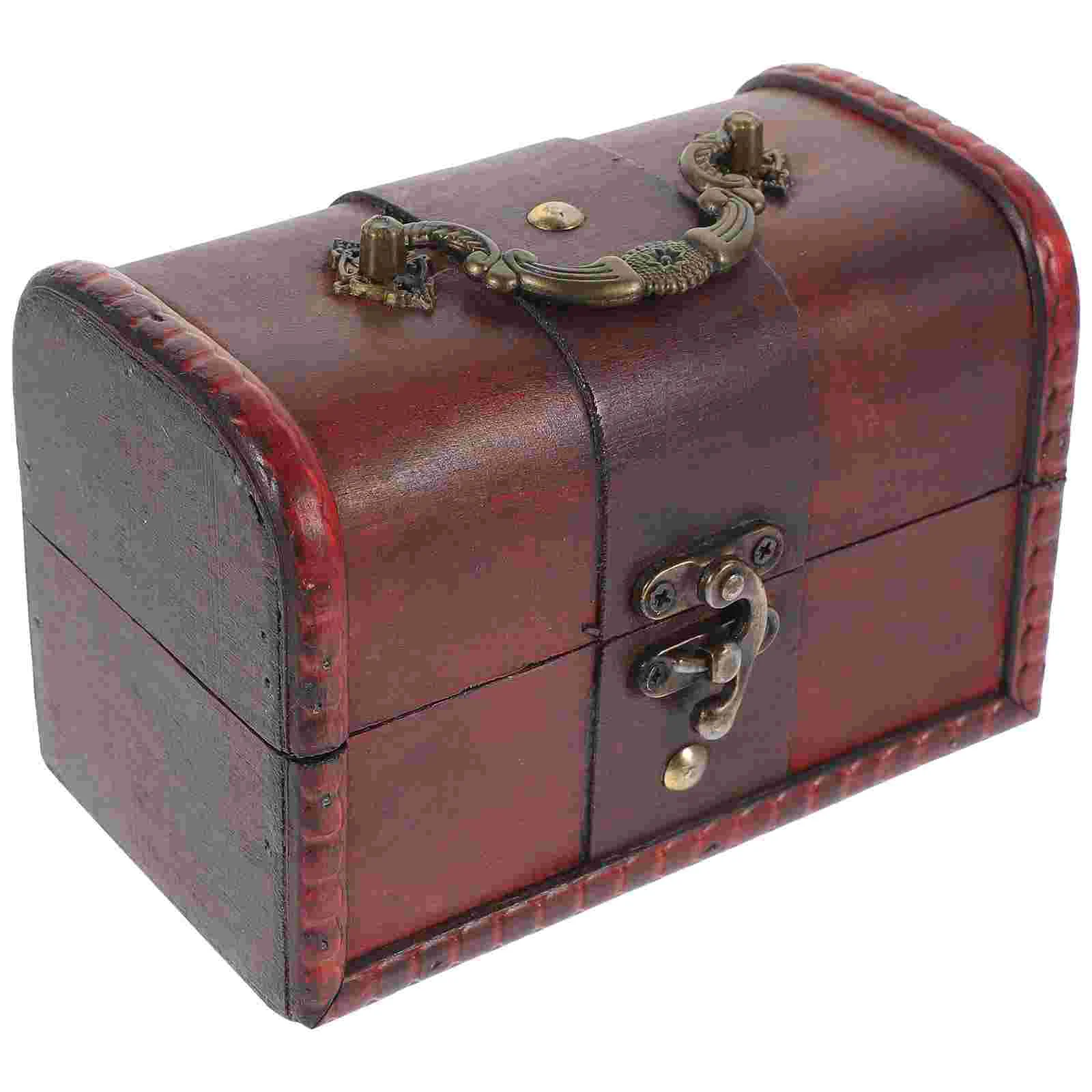 

Jewelry Vintage Storage Box Retro Treasure Chest Container Case Organizer Trinket Wood