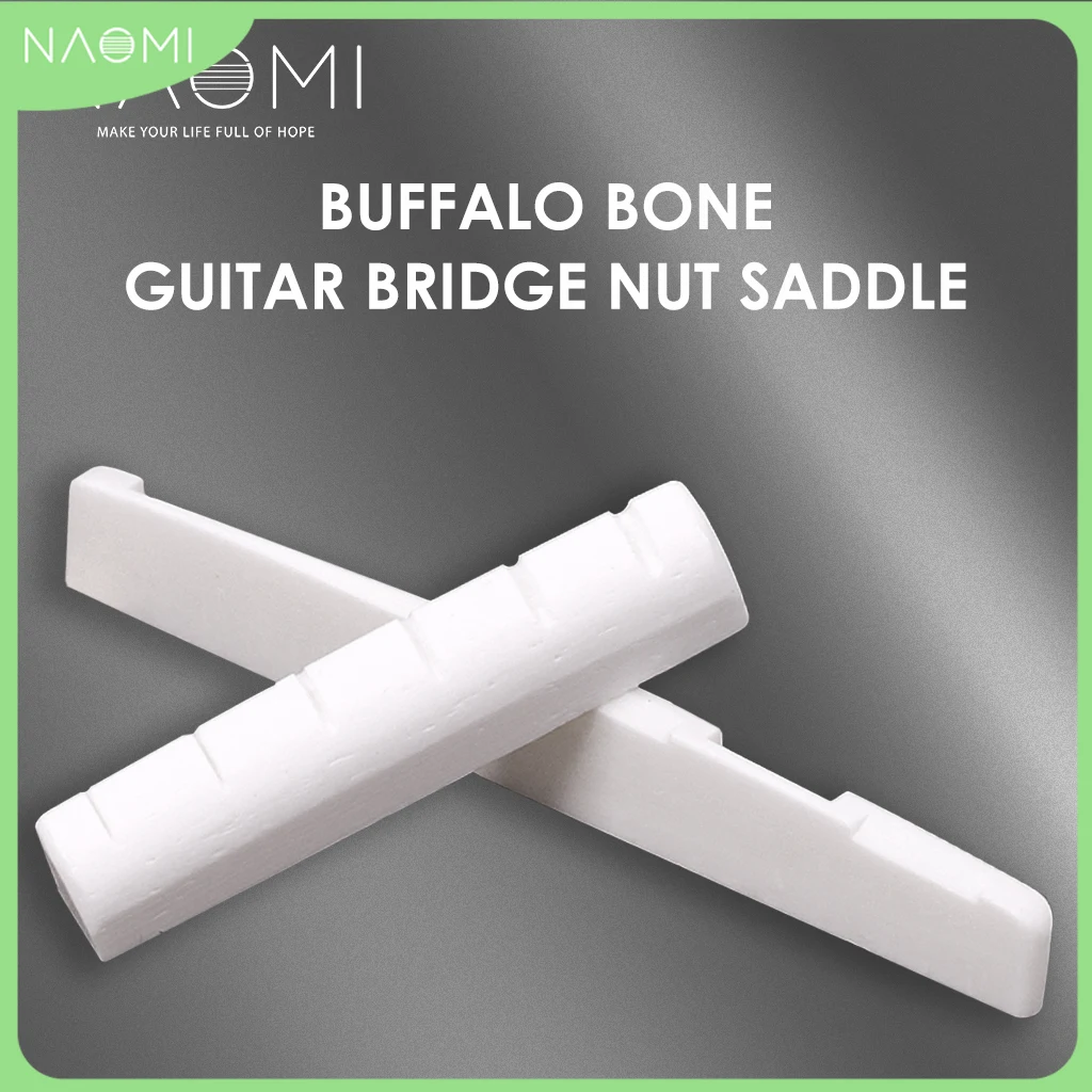 

NAOMI 40pcs Buffalo Bone Guitar Bridge Nut Saddle Blank Ivory Like For 6 String Classical Acoustic Guitar Parts Accessories