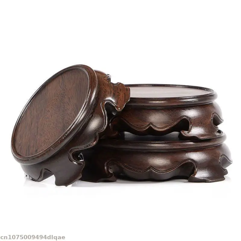 Vintage Wooden Carved Flower Pot And Vase Display Base Mini Sculpture Handicraft Display Stand Garden Plant Fish Tank Stand