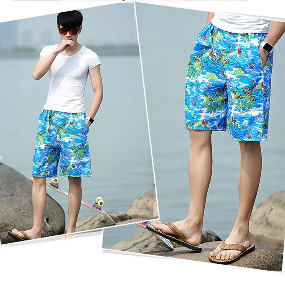 

Мужские пляжные шорты с принтом Тропического Дерева, быстросохнущие, свободные, повседневные, для пляжа, для плавания, серфинга, лето