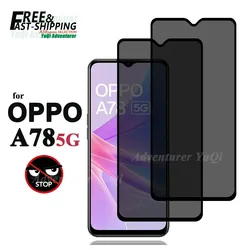 Privacy Anti - Spy Tempered Glass Screen Protector - Ultra Durable and Scratch Resistant for 2 PCS (For OPPO A78 5G)