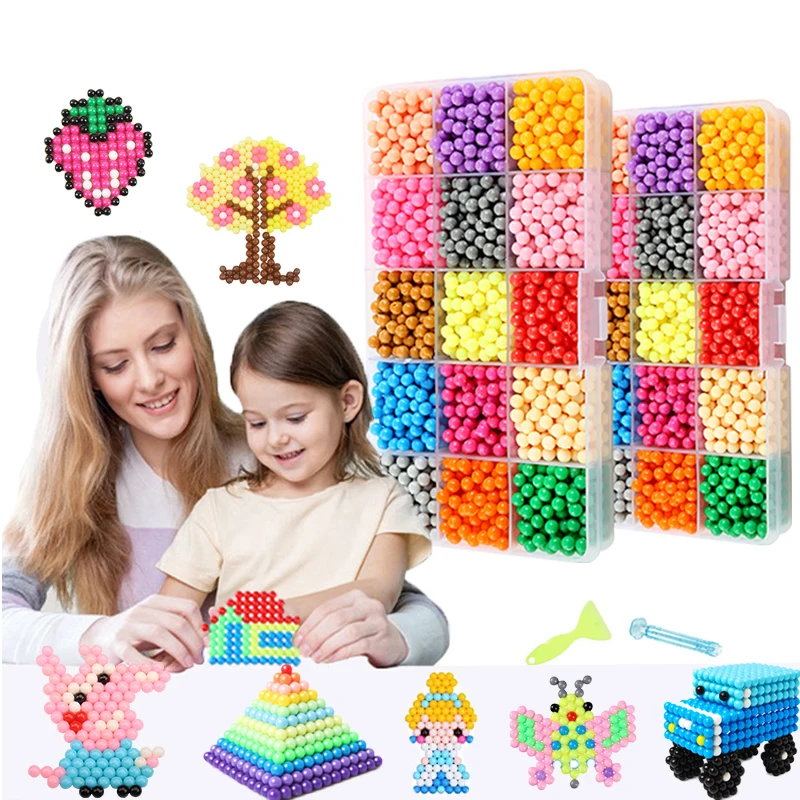 

Refill Hama Beads Puzzle Aqua Tool Crystal Magic Beads DIY Water Spray Beads Ball Perlen Games 3D Handmade Toys Accessories