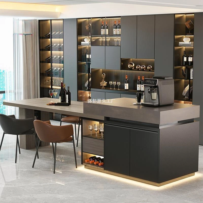 Island table integrated household down table light luxury guide plus kitchen island cabinet separate rock slab bar