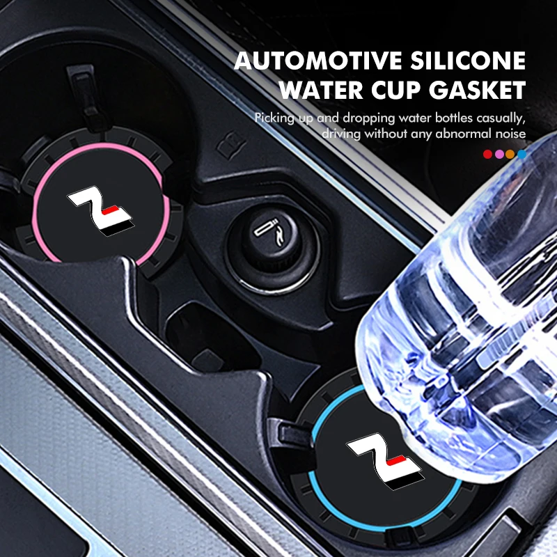 2pcs Car Coaster Water Cup Slots Anti-Slip Waterproof Slot Pad For Hyundai Sonata i30 i20 Tucson Elantra Kona N Line cup holder coasters car coaster pads