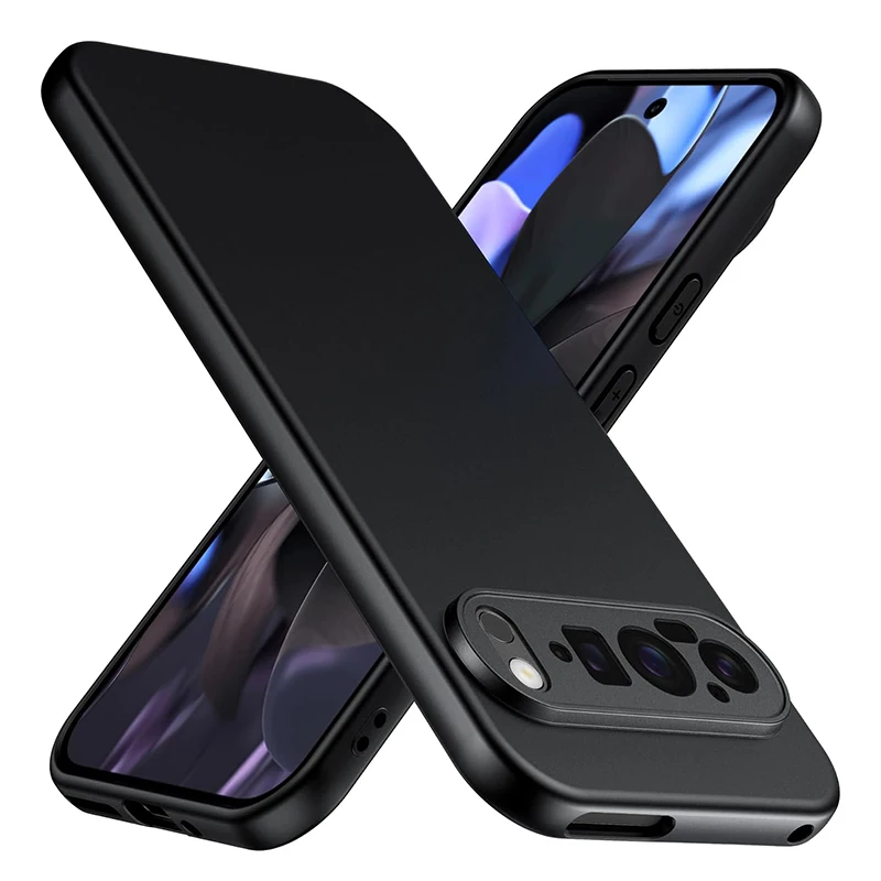 Luxury Matte Silicone Ultra-Thin Soft Case - Solid Black Frosted Shell