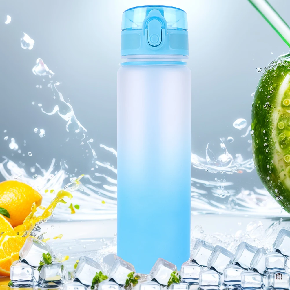 Frosted Water Bottle 500ml Leakproof Dazzling Color Large Capacity Gradient Cup Outdoor Fitness