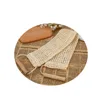 Rub Exfoliating Dead Skin Shower Towel Durable Skin Care Bath Towel Scrubber Sisal Back Strap Wooden Handle 2