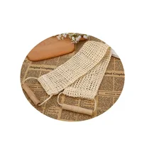 Rub Exfoliating Dead Skin Shower Towel Durable Skin Care Bath Towel Scrubber Sisal Back Strap Wooden Handle 2