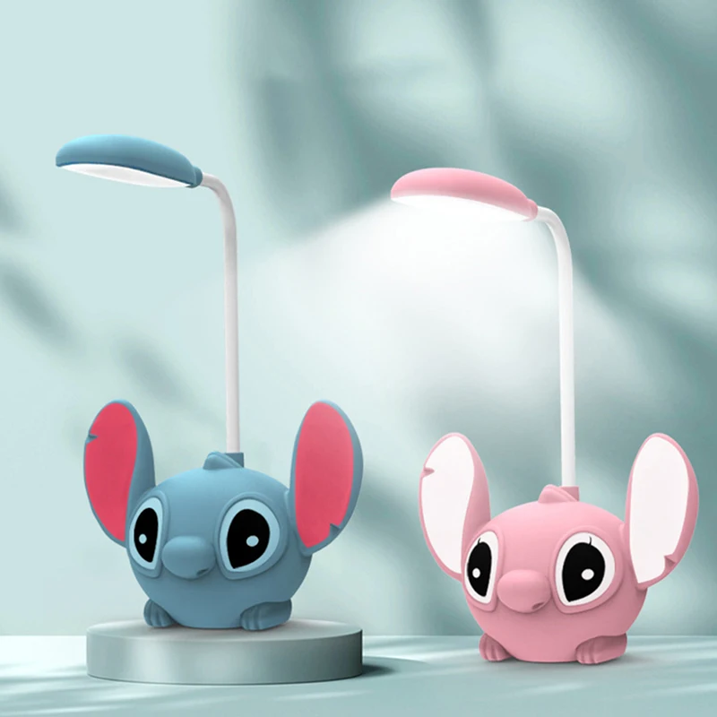 Disney Anime Stitch Lamp Figure Stitch Eye Protection Led Night Light USB  Charging Action Figure Model Toy Kids Birthday Gift