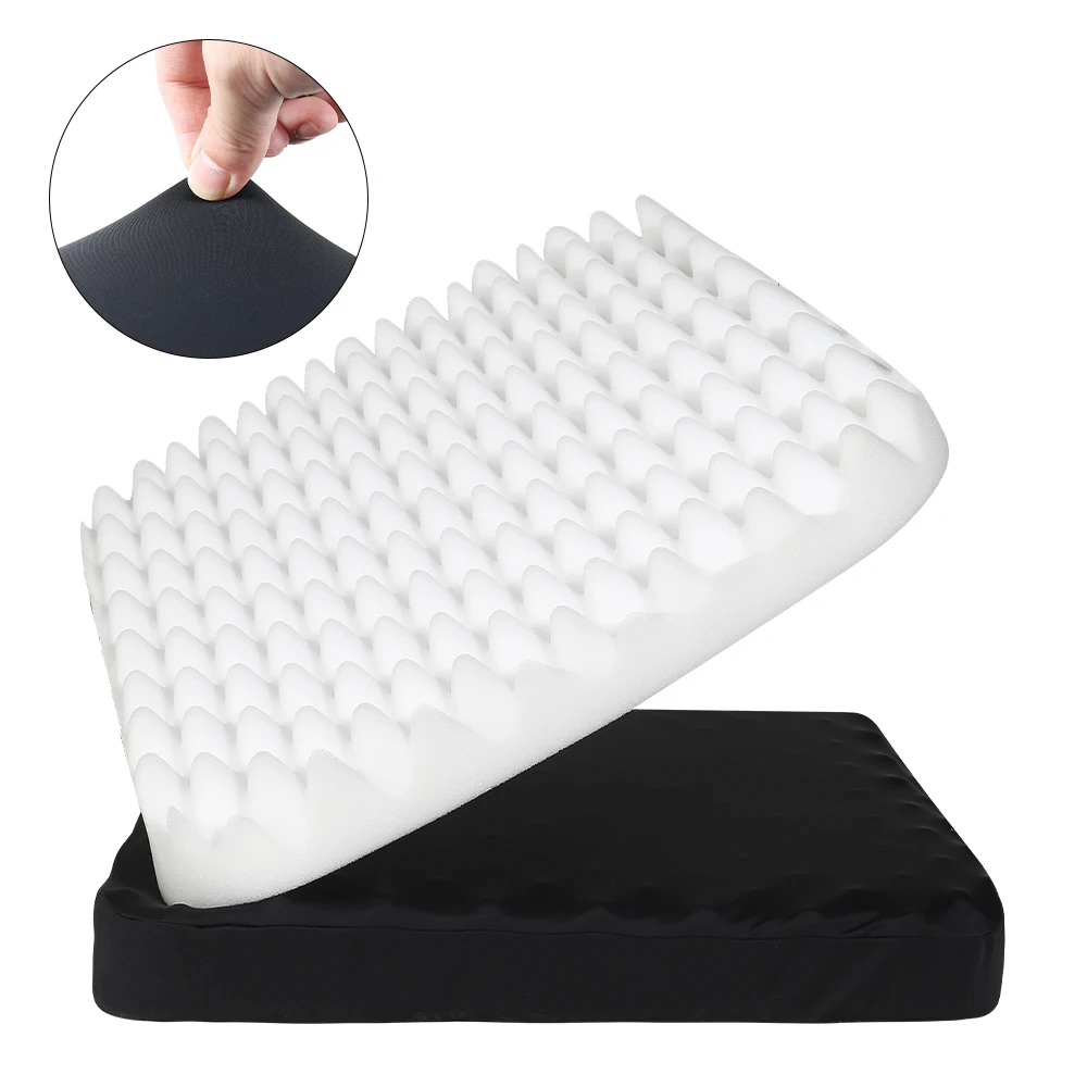 Cooling Pressure-Relief Seat Cushion with Temperature-Lowering Fabric